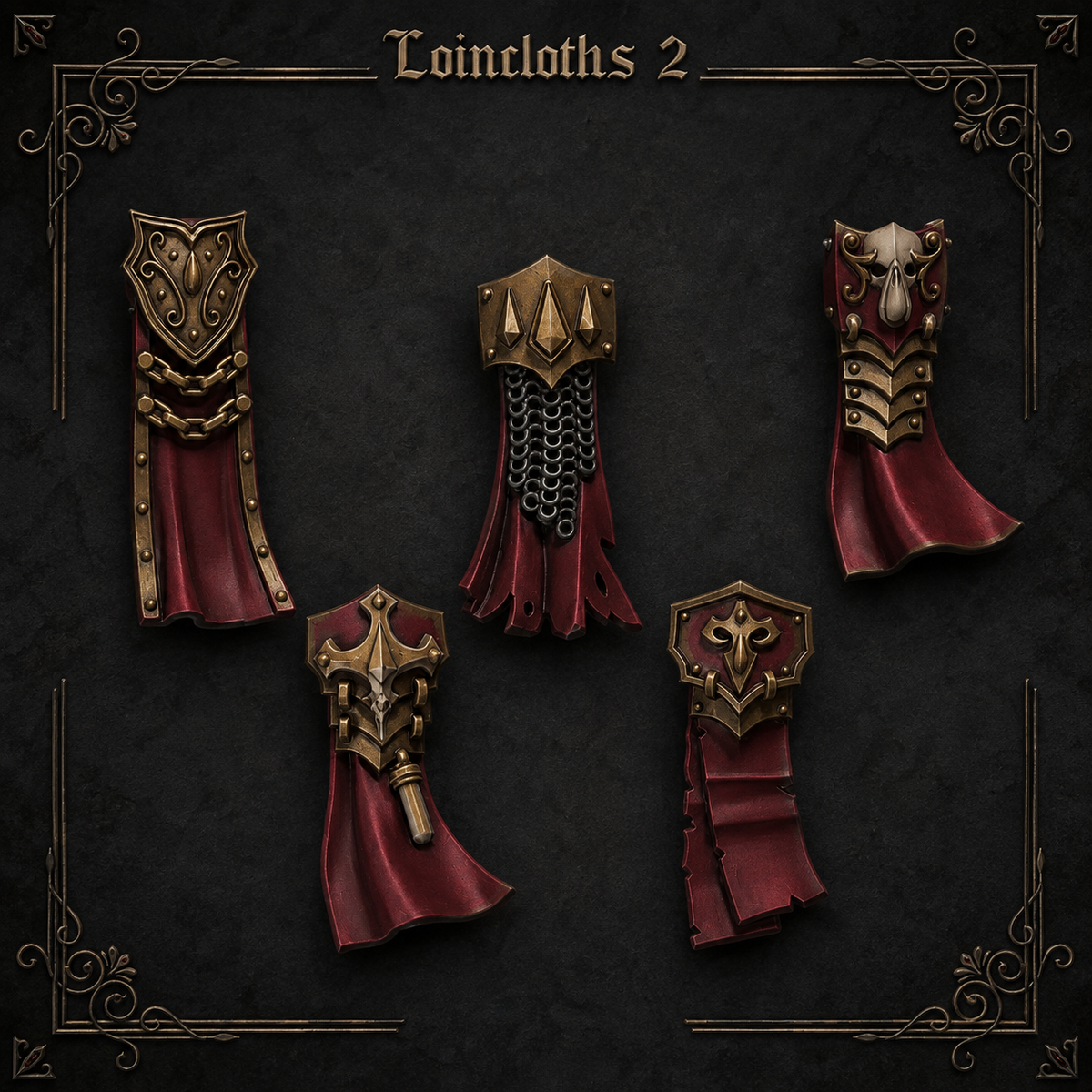 Crimson Lords Loincloths #2 – Blood Angels Compatible Bits