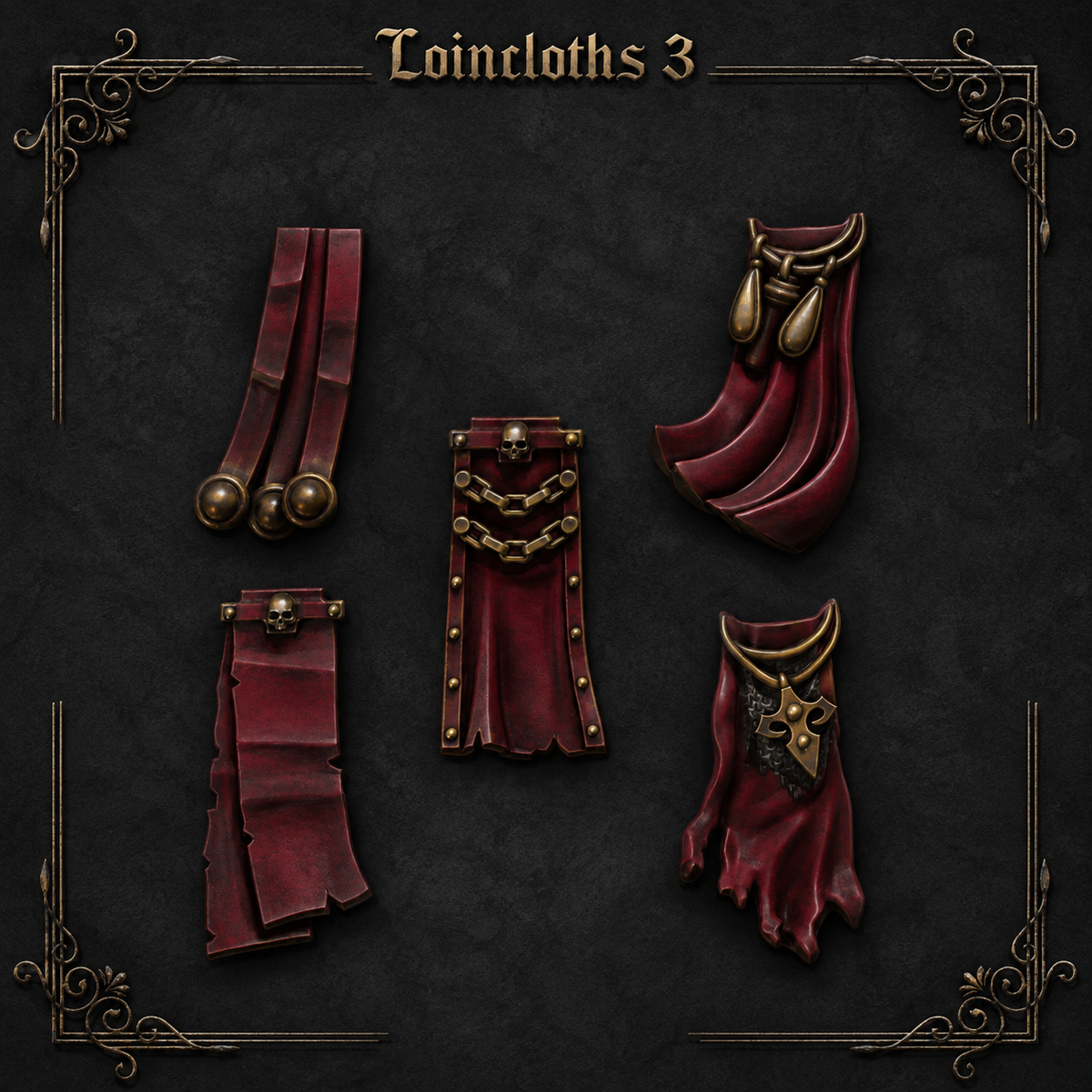 Crimson Lords Loincloths #3 – Blood Angels Compatible Bits