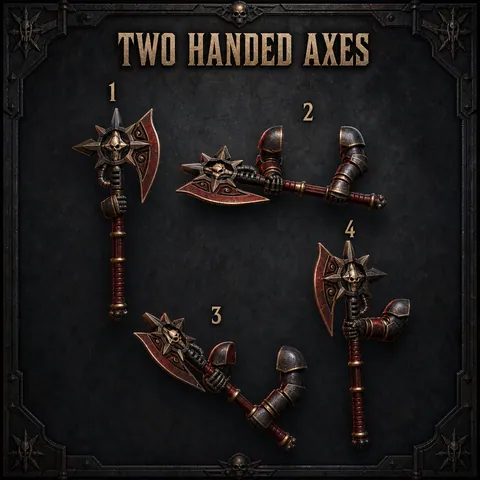 Two handed axes