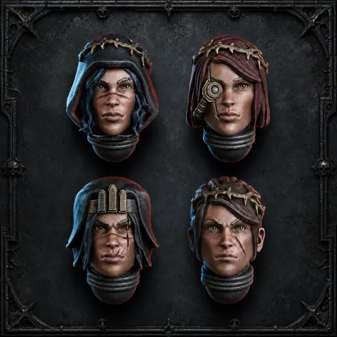 Sisterhood Heads III (set of 4)